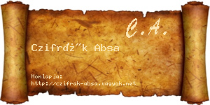 Czifrák Absa névjegykártya